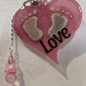 Baby Feet Keychain, New Mom Gift, Diaper Bag Charm 163113-26-7-04